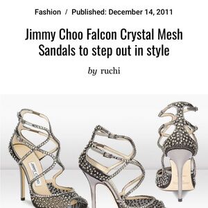 Jimmychoo Falcon Crystal mesh 6.5 Anthracite